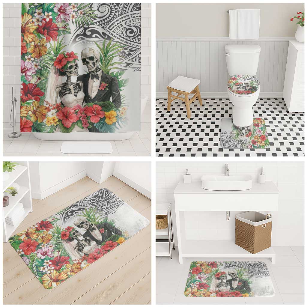 Skeleton Love for Valentine’s Day Bathroom Set Polynesian Tribal Love Forever - Polynesian Pride