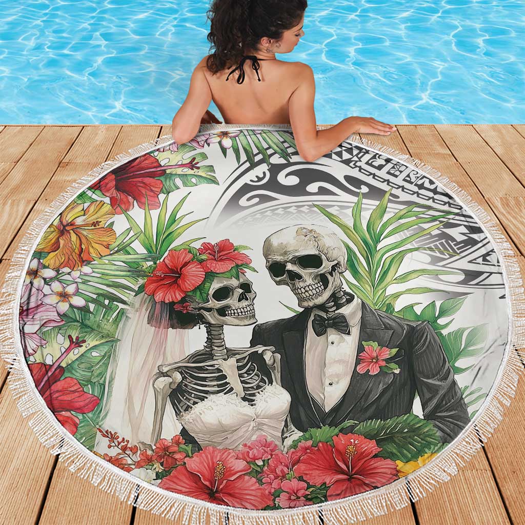 Skeleton Love for Valentines Day Beach Blanket Polynesian Tribal Love Forever LT9 - Polynesian Pride