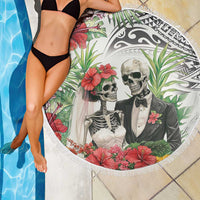 Skeleton Love for Valentines Day Beach Blanket Polynesian Tribal Love Forever LT9 - Polynesian Pride