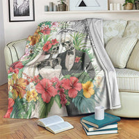 Skeleton Love for Valentines Day Blanket Polynesian Tribal Love Forever LT9 White - Polynesian Pride