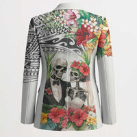 Skeleton Love for Valentines Day Blazer Polynesian Tribal Love Forever LT9 - Polynesian Pride