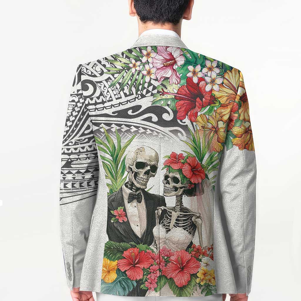 Skeleton Love for Valentines Day Blazer Polynesian Tribal Love Forever LT9 - Polynesian Pride