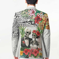 Skeleton Love for Valentines Day Blazer Polynesian Tribal Love Forever LT9 - Polynesian Pride