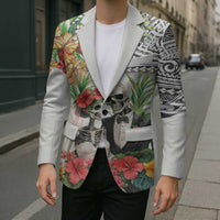 Skeleton Love for Valentines Day Blazer Polynesian Tribal Love Forever LT9 - Polynesian Pride