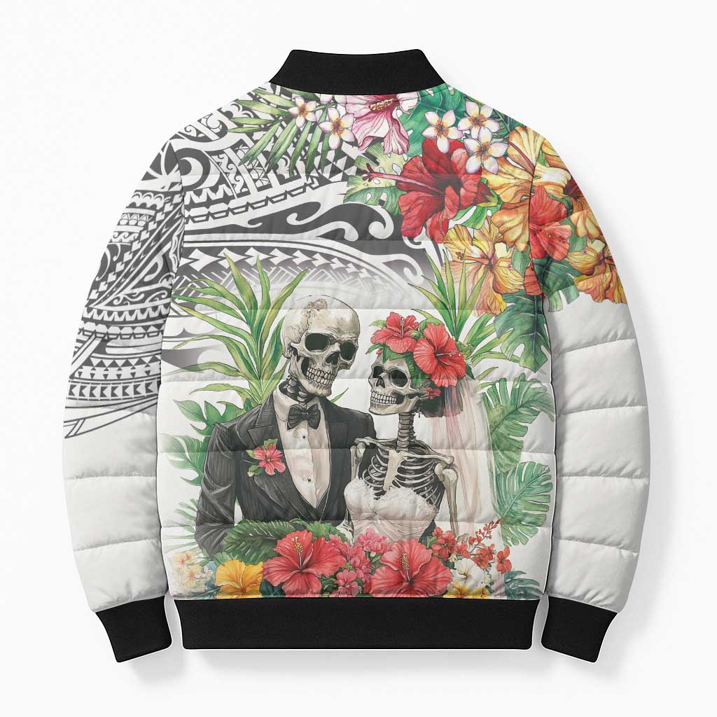 Skeleton Love for Valentines Day Bomber Puffer Jacket Polynesian Tribal Love Forever LT9 - Polynesian Pride