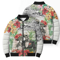 Skeleton Love for Valentines Day Bomber Puffer Jacket Polynesian Tribal Love Forever LT9 - Polynesian Pride