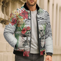 Skeleton Love for Valentines Day Bomber Puffer Jacket Polynesian Tribal Love Forever LT9 - Polynesian Pride