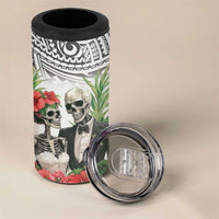 Skeleton Love for Valentines Day 4 in 1 Can Cooler Tumbler Polynesian Tribal Love Forever LT9 - Polynesian Pride