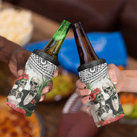 Skeleton Love for Valentines Day 4 in 1 Can Cooler Tumbler Polynesian Tribal Love Forever LT9 - Polynesian Pride