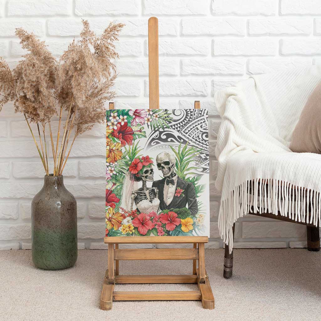 Skeleton Love for Valentines Day Canvas Wall Art Polynesian Tribal Love Forever LT9 - Polynesian Pride