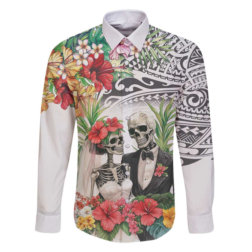 Skeleton Love for Valentine’s Day Family Matching Mermaid Dress and Hawaiian Shirt Polynesian Tribal Love Forever