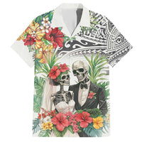 Skeleton Love for Valentines Day Hawaiian Shirt Polynesian Tribal Love Forever LT9 White - Polynesian Pride