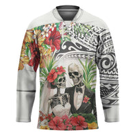 Skeleton Love for Valentine’s Day Hockey Jersey Polynesian Tribal Love Forever - Polynesian Pride