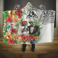 Skeleton Love for Valentines Day Hooded Blanket Polynesian Tribal Love Forever LT9 - Polynesian Pride