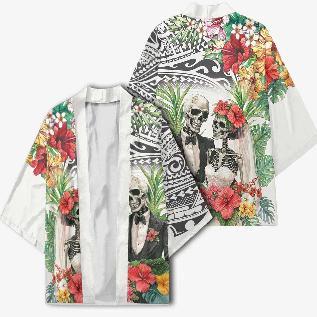 Skeleton Love for Valentine’s Day Kimono Polynesian Tribal Love Forever - Polynesian Pride