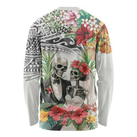 Skeleton Love for Valentines Day Long Sleeve Shirt Polynesian Tribal Love Forever LT9 - Polynesian Pride