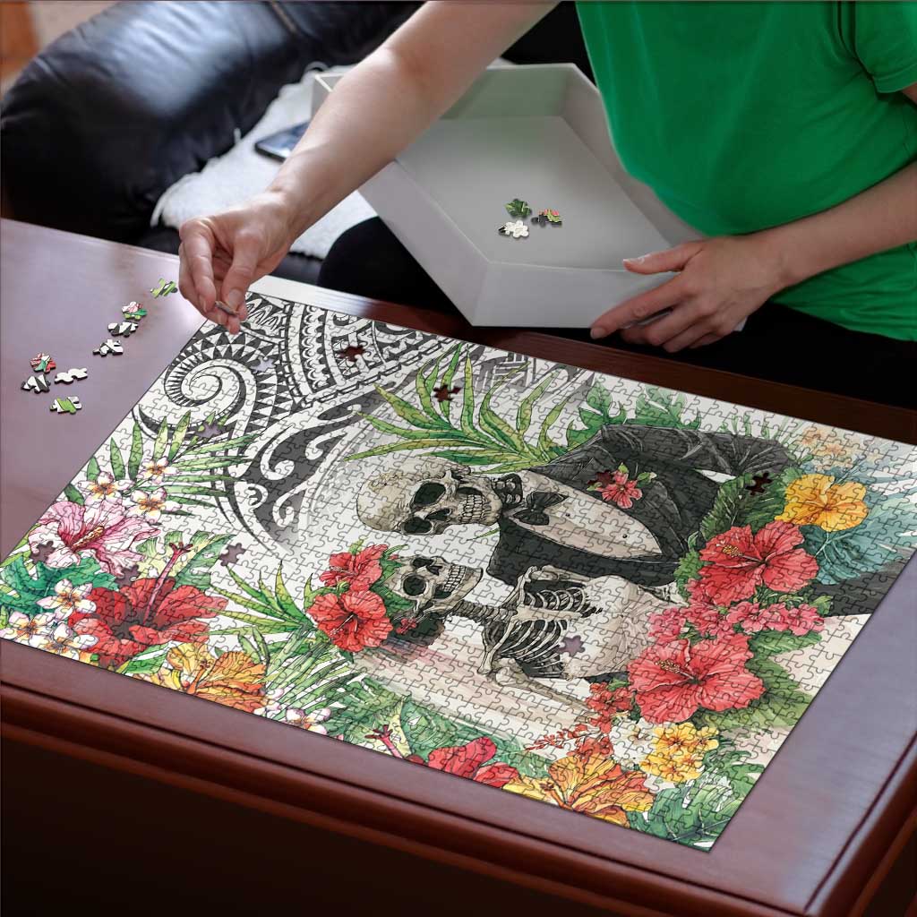 Skeleton Love for Valentines Day Puzzle Polynesian Tribal Love Forever LT9 - Polynesian Pride