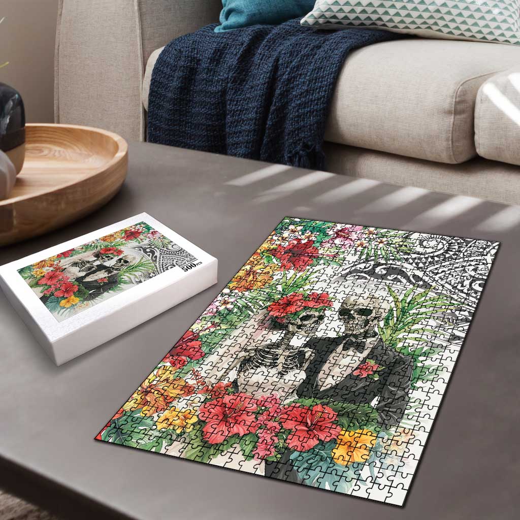 Skeleton Love for Valentines Day Puzzle Polynesian Tribal Love Forever LT9 - Polynesian Pride