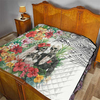 Skeleton Love for Valentine’s Day Quilt Polynesian Tribal Love Forever