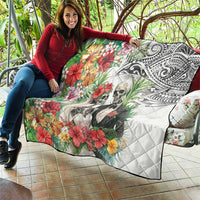 Skeleton Love for Valentine’s Day Quilt Polynesian Tribal Love Forever