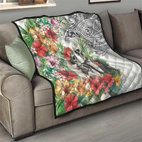 Skeleton Love for Valentine’s Day Quilt Polynesian Tribal Love Forever