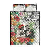Skeleton Love for Valentines Day Quilt Bed Set Polynesian Tribal Love Forever LT9 - Polynesian Pride