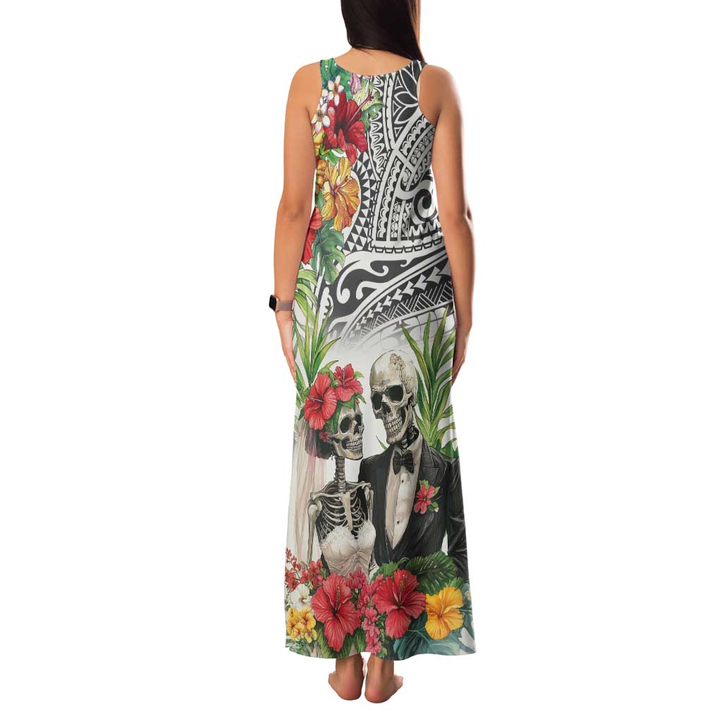 Skeleton Love for Valentines Day Tank Maxi Dress Polynesian Tribal Love Forever LT9 - Polynesian Pride