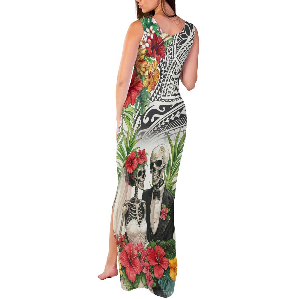 Skeleton Love for Valentines Day Tank Maxi Dress Polynesian Tribal Love Forever LT9 - Polynesian Pride