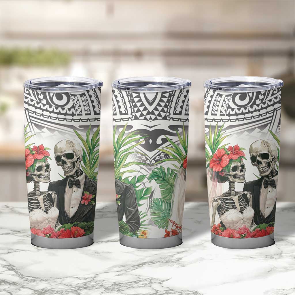 Skeleton Love for Valentines Day Tumbler Cup Polynesian Tribal Love Forever LT9 - Polynesian Pride