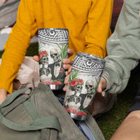 Skeleton Love for Valentines Day Tumbler Cup Polynesian Tribal Love Forever LT9 - Polynesian Pride