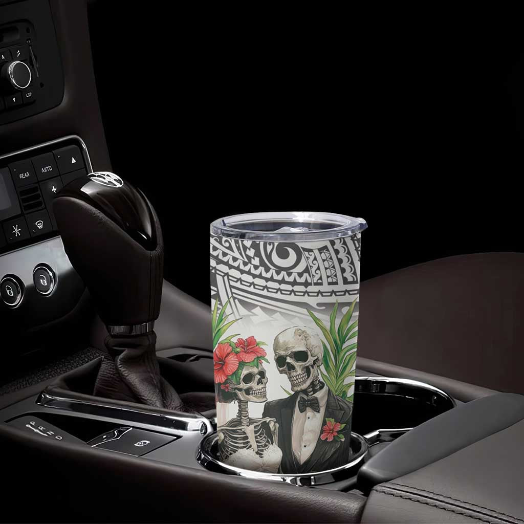Skeleton Love for Valentines Day Tumbler Cup Polynesian Tribal Love Forever LT9 - Polynesian Pride