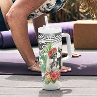 Skeleton Love for Valentines Day Tumbler With Handle Polynesian Tribal Love Forever LT9 - Polynesian Pride