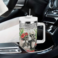 Skeleton Love for Valentines Day Tumbler With Handle Polynesian Tribal Love Forever LT9 - Polynesian Pride