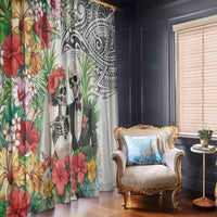 Skeleton Love for Valentines Day Window Curtain Polynesian Tribal Love Forever LT9 - Polynesian Pride