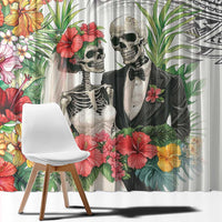 Skeleton Love for Valentines Day Window Curtain Polynesian Tribal Love Forever LT9 - Polynesian Pride