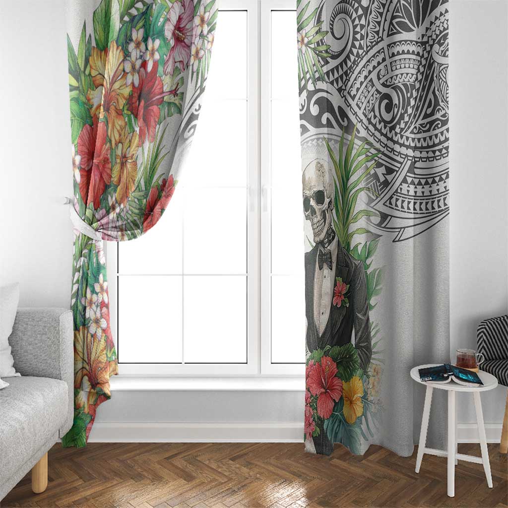 Skeleton Love for Valentines Day Window Curtain Polynesian Tribal Love Forever LT9 - Polynesian Pride
