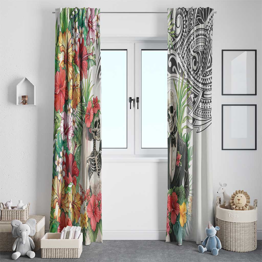 Skeleton Love for Valentines Day Window Curtain Polynesian Tribal Love Forever LT9 - Polynesian Pride
