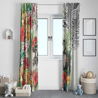Skeleton Love for Valentines Day Window Curtain Polynesian Tribal Love Forever LT9 - Polynesian Pride