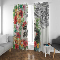 Skeleton Love for Valentines Day Window Curtain Polynesian Tribal Love Forever LT9 With Grommets White - Polynesian Pride