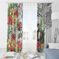 Skeleton Love for Valentines Day Window Curtain Polynesian Tribal Love Forever LT9 - Polynesian Pride