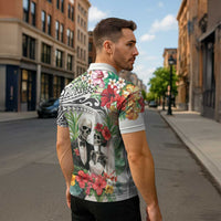 Skeleton Love for Valentines Day Zipper Polo Shirt Polynesian Tribal Love Forever LT9 - Polynesian Pride