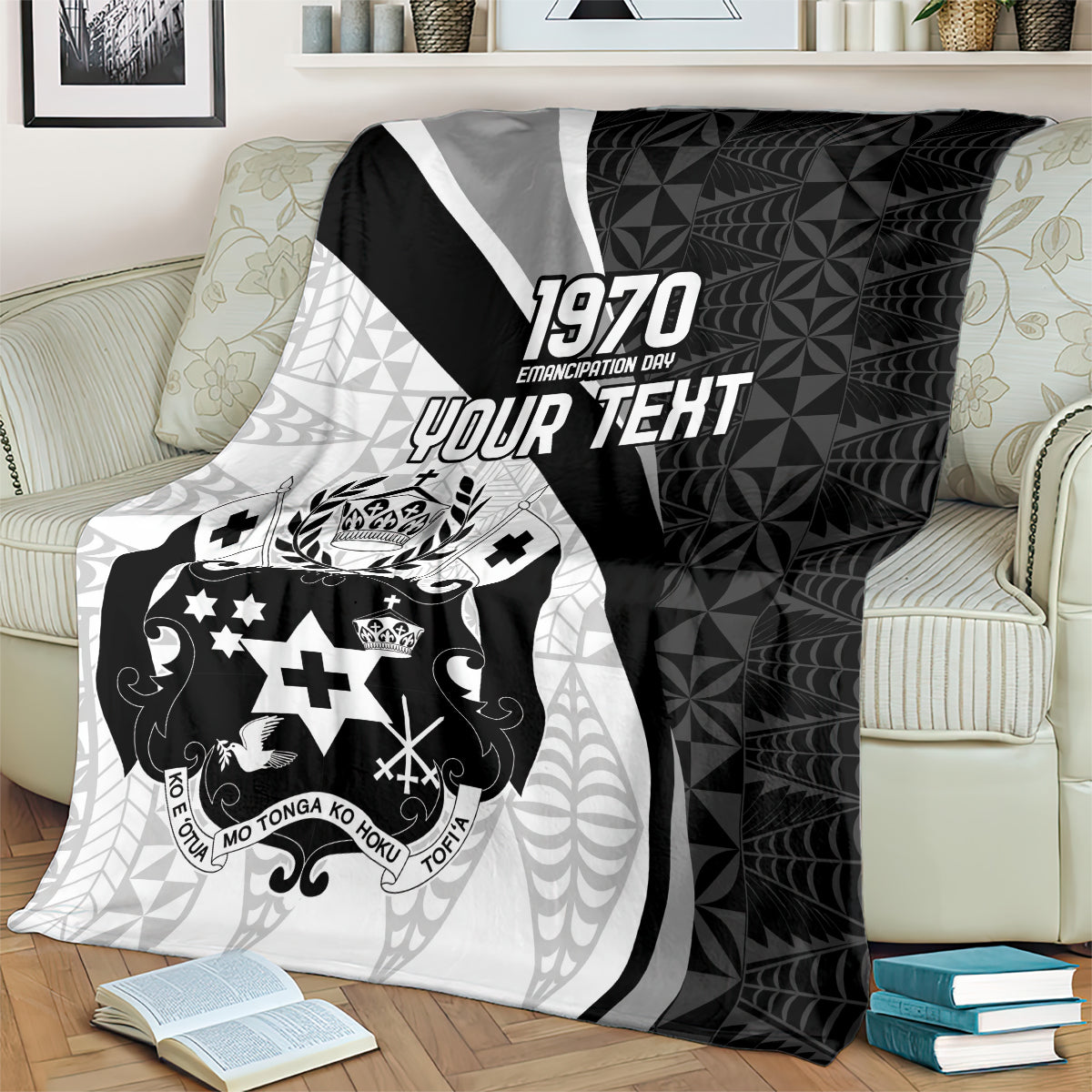 Personalised Tonga Emancipation Day Blanket Since 1970 Ngatu Tribal Pattern LT9 - Polynesian Pride