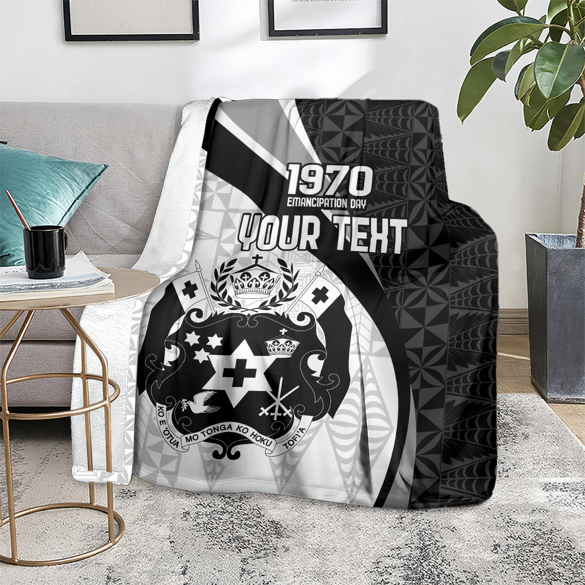 Personalised Tonga Emancipation Day Blanket Since 1970 Ngatu Tribal Pattern LT9 - Polynesian Pride