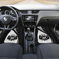 Personalised Tonga Emancipation Day Car Mats Since 1970 Ngatu Tribal Pattern LT9 Set 2pcs - Front Black - Polynesian Pride