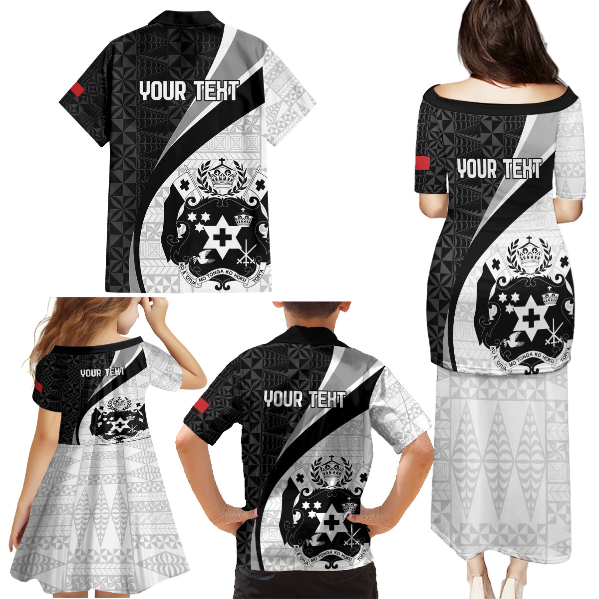 Personalised Tonga Emancipation Day Family Matching Puletasi and Hawaiian Shirt Since 1970 Ngatu Tribal Pattern LT9 - Polynesian Pride