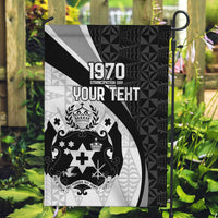 Personalised Tonga Emancipation Day Garden Flag Since 1970 Ngatu Tribal Pattern LT9 Garden Flag Black - Polynesian Pride