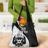 Personalised Tonga Emancipation Day Grocery Bag Since 1970 Ngatu Tribal Pattern LT9 - Polynesian Pride