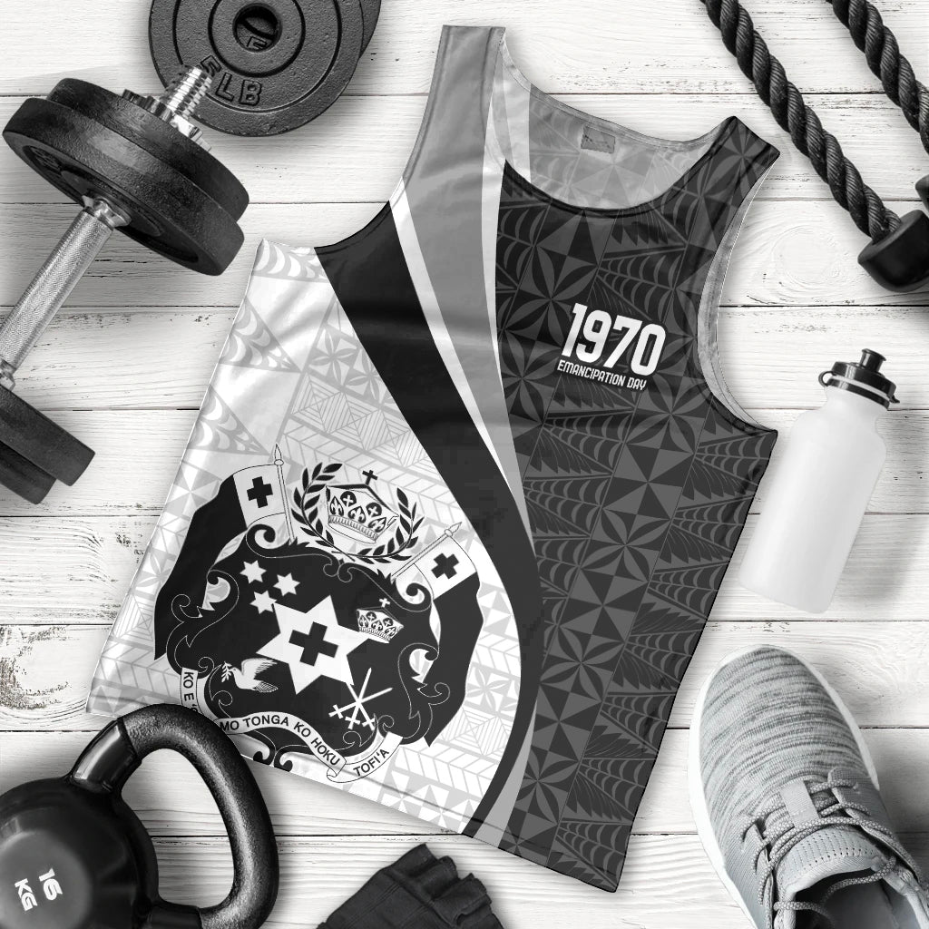 Personalised Tonga Emancipation Day Men Tank Top Since 1970 Ngatu Tribal Pattern LT9 - Polynesian Pride