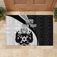 Personalised Tonga Emancipation Day Rubber Doormat Since 1970 Ngatu Tribal Pattern LT9 - Polynesian Pride