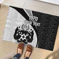 Personalised Tonga Emancipation Day Rubber Doormat Since 1970 Ngatu Tribal Pattern LT9 - Polynesian Pride